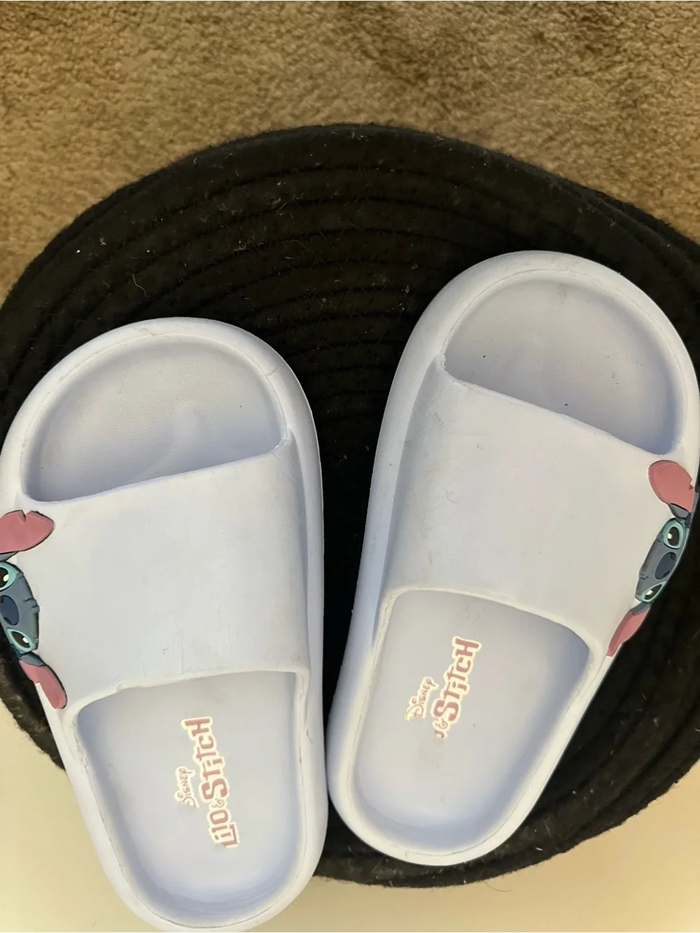 Disney Kids Slide Sandals with Stitch in Light blue and Pink Accents